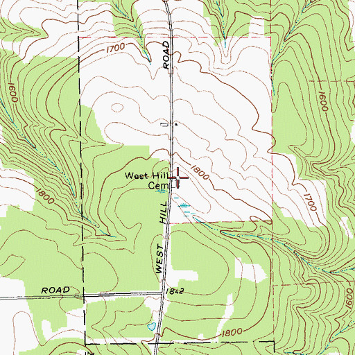 Topographic Map of West Hill Cemetery, NY
