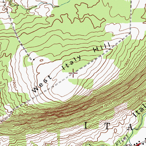 Topographic Map of West Italy Hill, NY