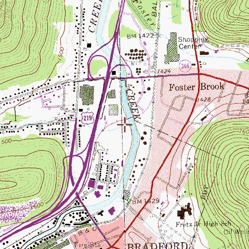 Topographic Map of Bolivar Run, NY