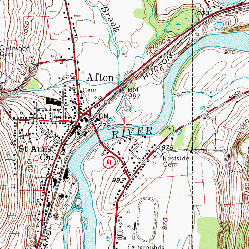 Topographic Map of Kelsey Creek, NY