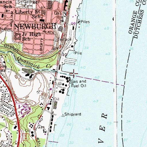 Topographic Map of Quassaic Creek, NY