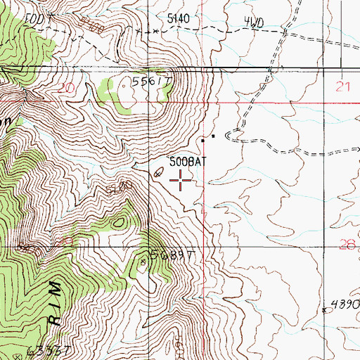 Topographic Map of Pothole Canyon, AZ