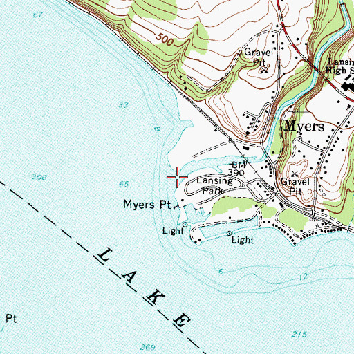 Topographic Map of Salmon Creek, NY