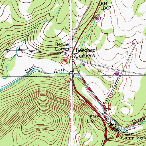 Topographic Map of Catskill Mountains, NY