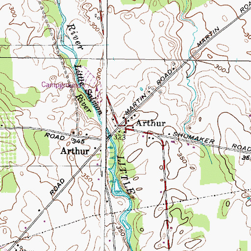 Topographic Map of Arthur, NY