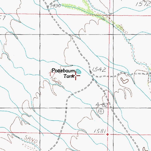 Topographic Map of Pottebaum Tank, AZ