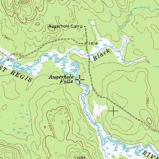 Topographic Map of Augerhole Falls, NY