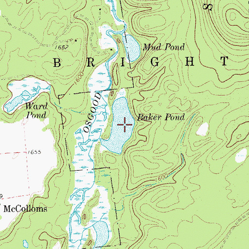 Topographic Map of Baker Pond, NY