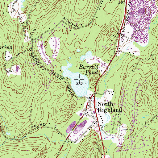 Topographic Map of Barrett Pond, NY