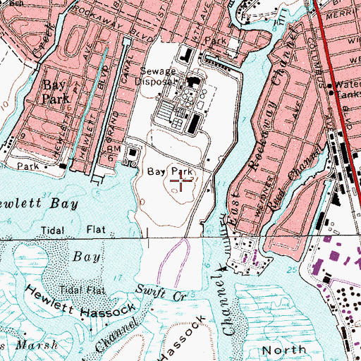 Topographic Map of Bay Park, NY
