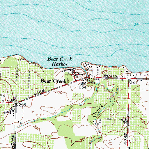 Topographic Map of Bear Creek, NY