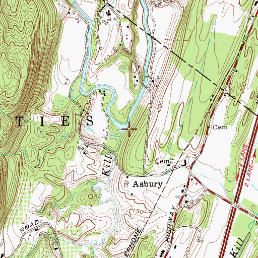 Topographic Map of Beaver Kill, NY