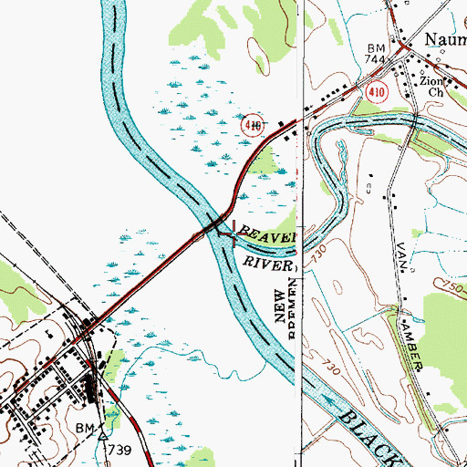 Topographic Map of Beaver River, NY