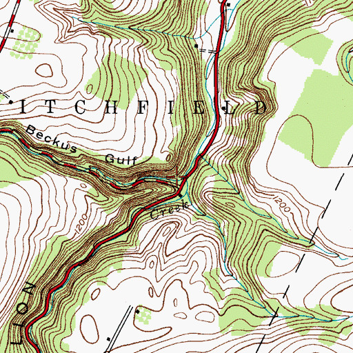 Topographic Map of Beckus Gulf, NY
