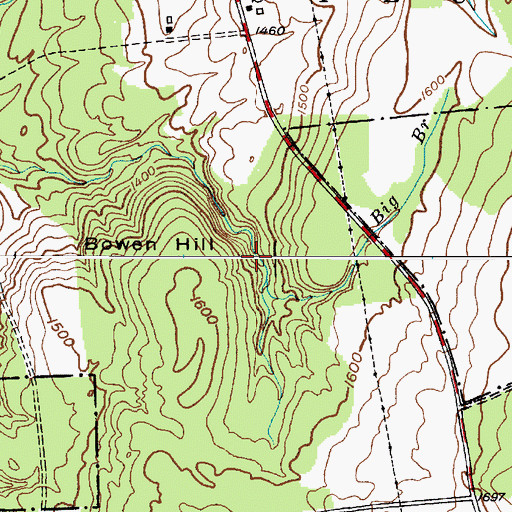 Topographic Map of Big Branch, NY