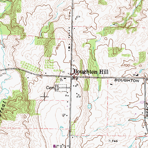Topographic Map of Boughton Hill, NY