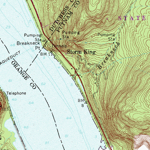 Topographic Map of Breakneck Brook, NY