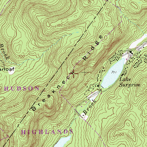Topographic Map of Breakneck Ridge, NY