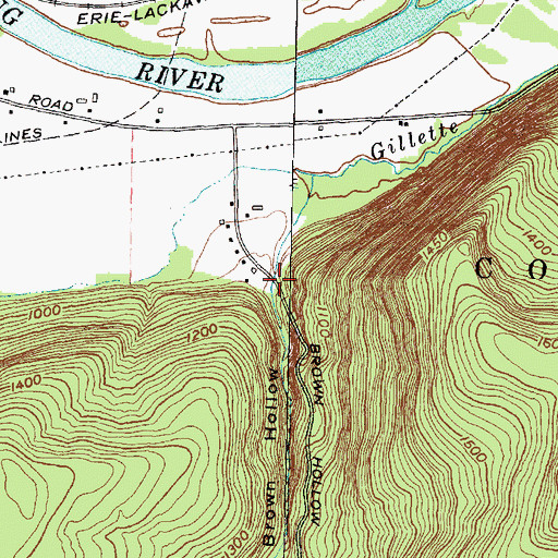 Topographic Map of Brown Hollow, NY