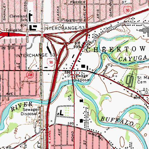 Topographic Map of Buffalo Creek, NY