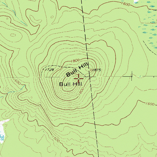 Topographic Map of Bull Hill, NY