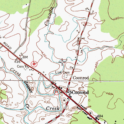 Topographic Map of Burk Creek, NY