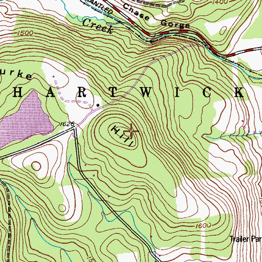 Topographic Map of Burke Hill, NY