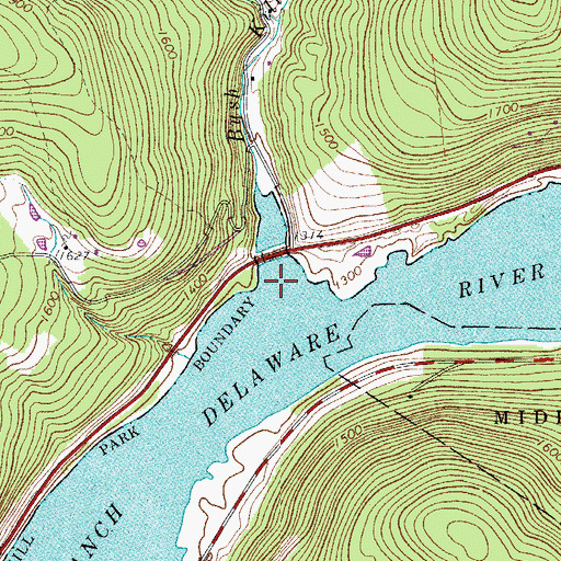 Topographic Map of Bush Kill, NY