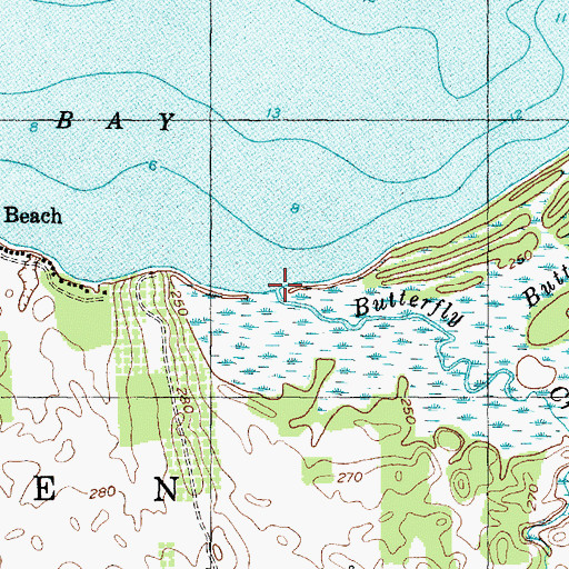 Topographic Map of Butterfly Creek, NY