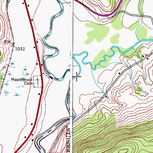 Topographic Map of Butternut Creek, NY