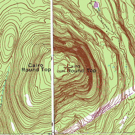 Topographic Map of Cairo Round Top, NY