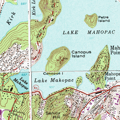 Topographic Map of Canopus Island, NY