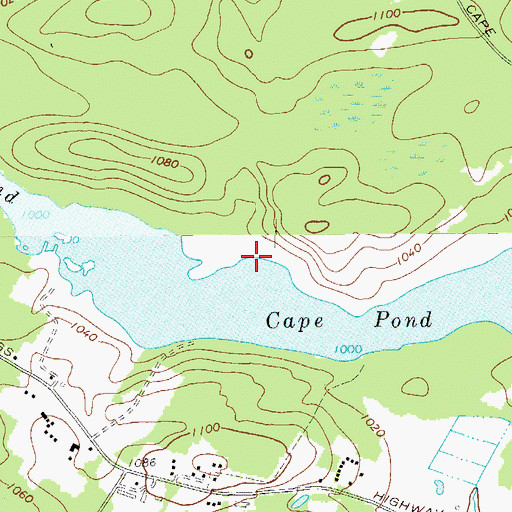Topographic Map of Cape Pond, NY