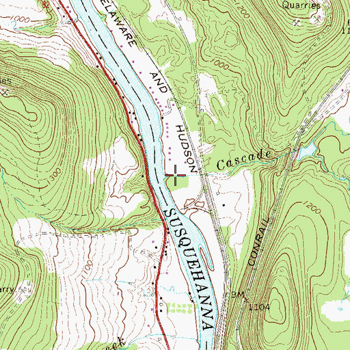 Topographic Map of Cascade Creek, NY