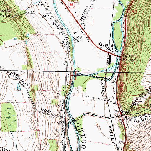 Topographic Map of Catatonk Creek, NY