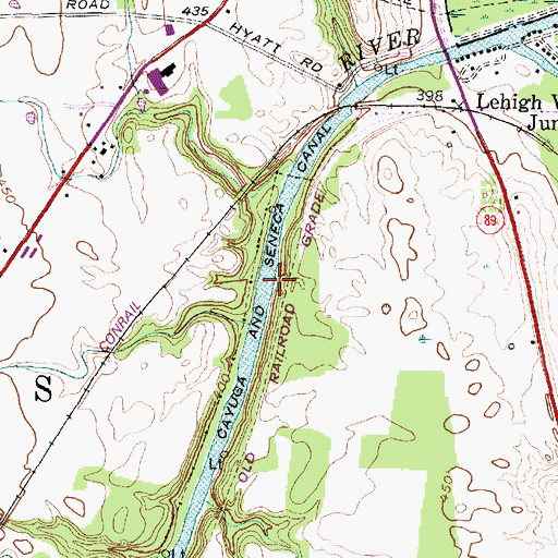 Topographic Map of Cayuga and Seneca Canal, NY