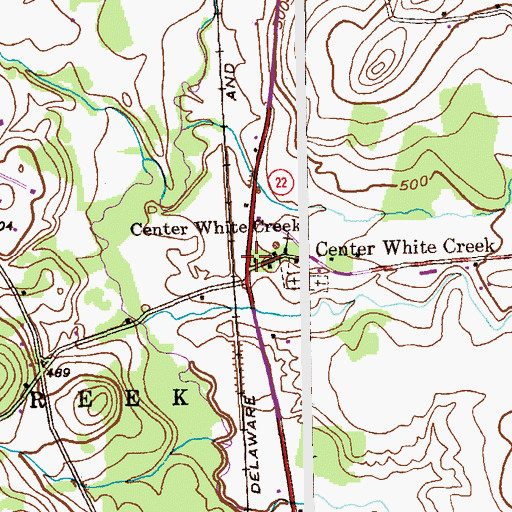 Topographic Map of Center White Creek, NY