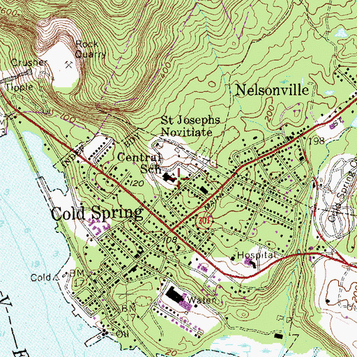 Topographic Map of Haldane Senior High School, NY