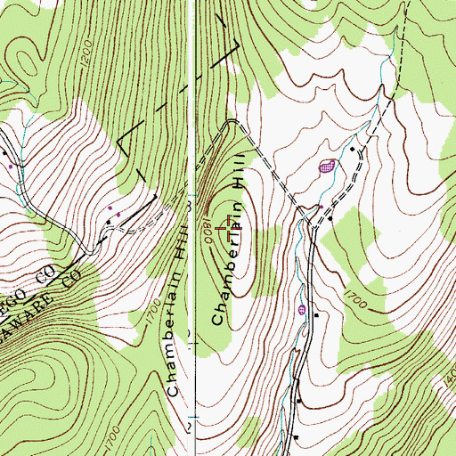 Topographic Map of Chamberlain Hill, NY