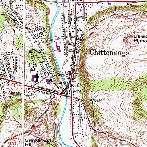Topographic Map of Chittenango, NY