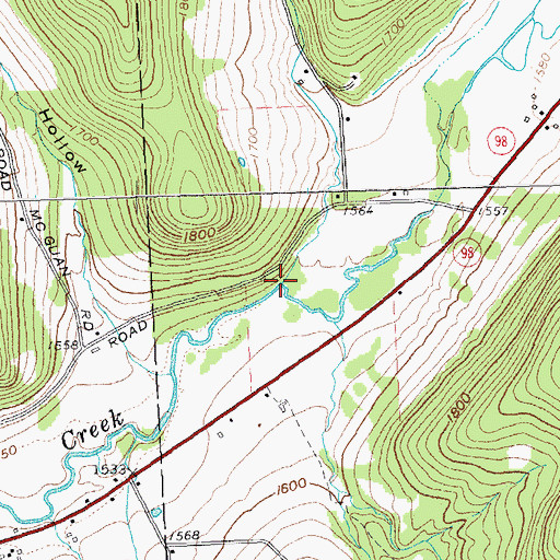 Topographic Map of Clare Creek, NY
