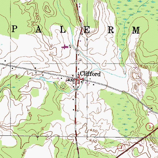 Topographic Map of Clifford, NY