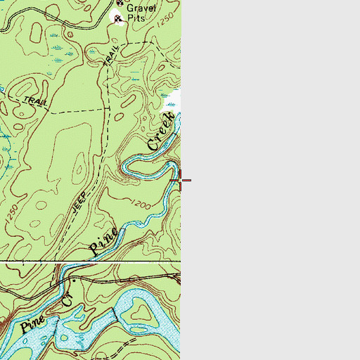 Topographic Map of Copper Creek, NY