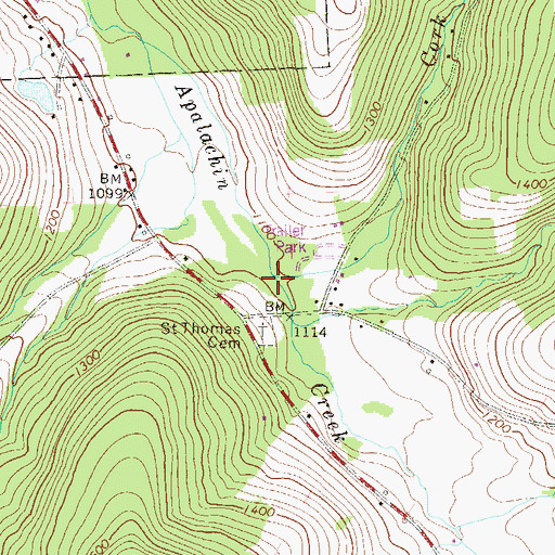 Topographic Map of Cork Hill Creek, NY