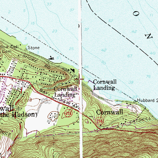 Topographic Map of Cornwall Landing, NY