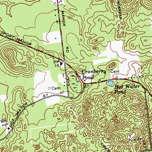 Topographic Map of Cranberry Pond, NY