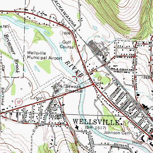 Topographic Map of Crowner Brook, NY