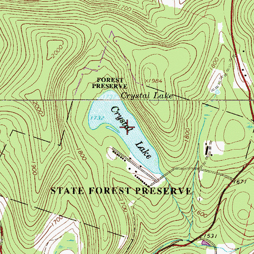 Topographic Map of Crystal Lake, NY