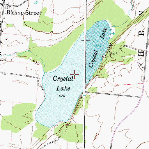 Topographic Map of Crystal Lake, NY