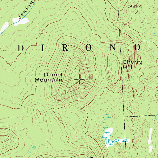 Topographic Map of Daniel Mountain, NY